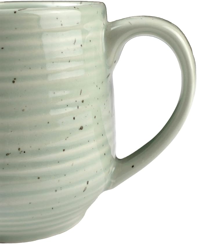 Sango Siterra Artist's Blend 17 oz. Stoneware Mug Set – Service for 4, Rustic Design, Assorted Colors, Scratch-Resistant, Microwave & Dishwasher Safe, for Everyday Dining & Entertainment