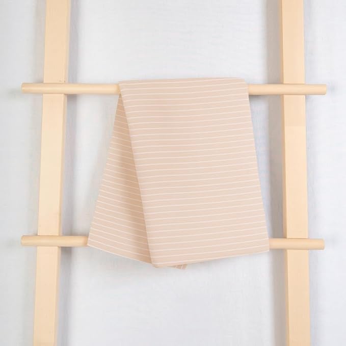 MONDAY MOOSE Striped Farmhouse Picnic Style Decoration Rectangle Natural Stonewashed Cotton Tablecloth for Kitchen, Dining Room, Restaurant (60x120 inch, Beige/White Stripes)