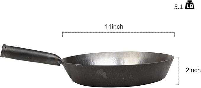 臻三环 ZhenSanHuan Toxin Free Teflon free Non Sticky Sauté Pans Fry Pans Omelete Pans (Seasoned 28CM/11'' Iron Handle)