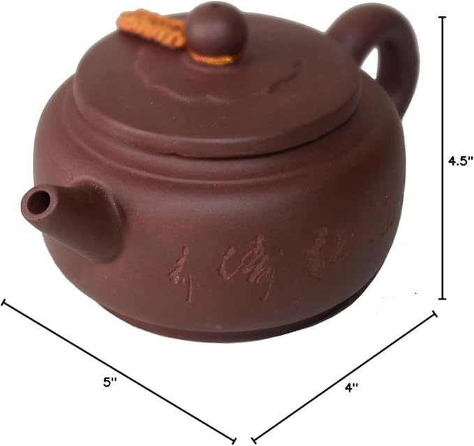 Zisha Clay Teapot Chinese Tea Pot Ceramics Purple Sand Pot Kungfu Tea Kettle Filter Loose Tea (8oz)