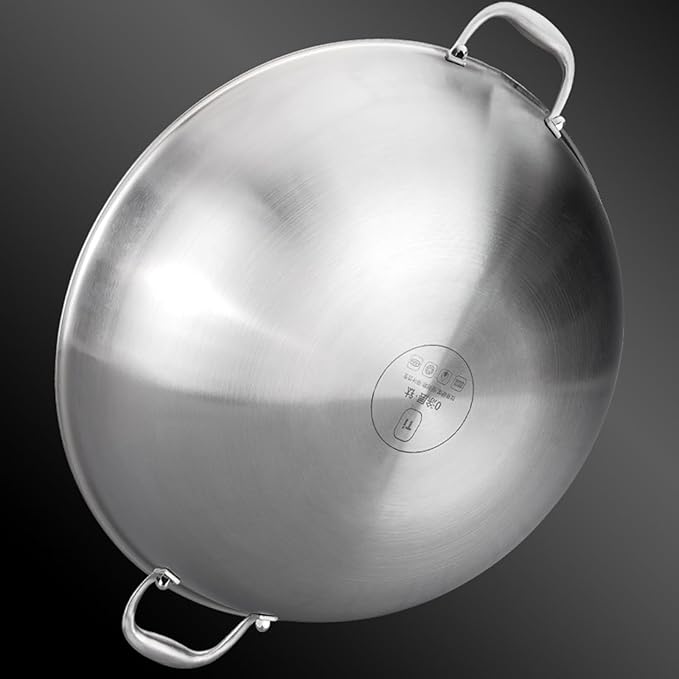 12.6 Inch Titanium Hammered Wok with Double Handles, Frying Pans Nonstick, Non-Stick Wok, Scratch-Resistant Non Stick Titanium Pans for Cooking,with lid 12.6in