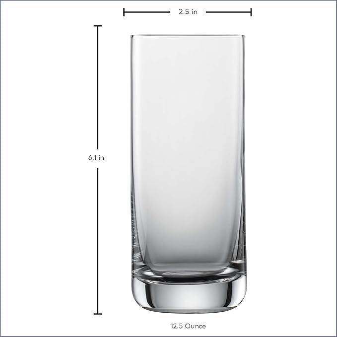 SCHOTT ZWIESEL Convention Longdrink Glass(Set of 6), Iced Beverage Glasses for Cocktails, Dishwasher-Safe Machine-Made Tritan Crystal Glasses, Made in Germany (12.5 Ounce)