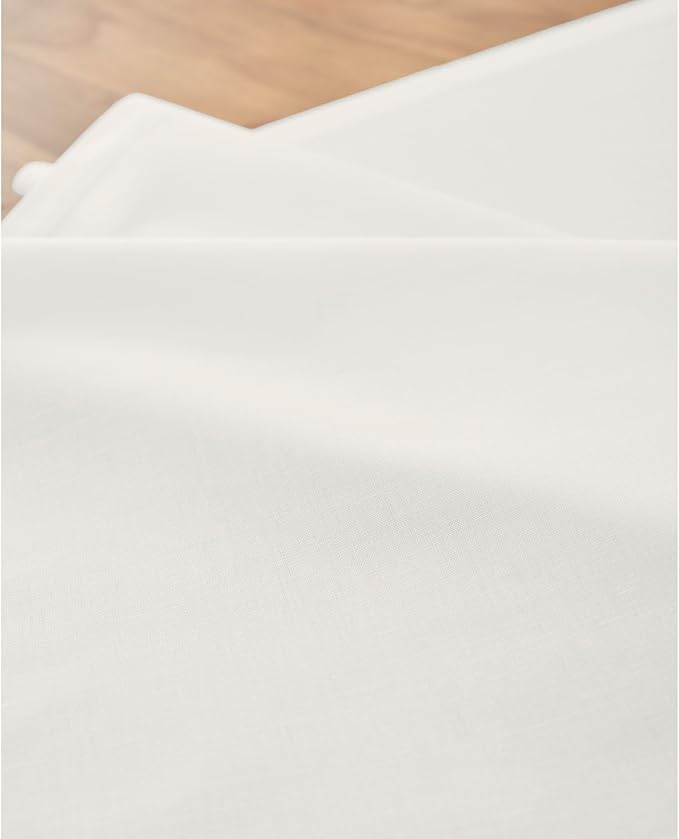 Solino Home White Table Runner 72 Inches Long - Dru Cotton Linen Dining Table Runner 14 x 72 Inch for Winter, Valentines, Spring, Easter - Handcrafted and Machine Washable