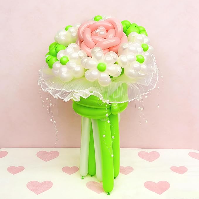 KAWKALSH 260 Light Green Long Balloons for Balloon Garland Thickening Skinny Latex Twisting Animals Modeling Christmas Birthday Wedding Party Festival Decorations 100pcs