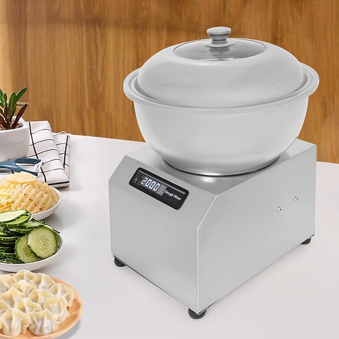 Bepritm Electric Dough Mixer, 1500W Commercial Pizza Dough Maker Machine with Bidirectional Rotation & Timer, 8KG/17.6LBS Dough Kneading Machine for Bakery, Pizza, Bread Dough, Home Use
