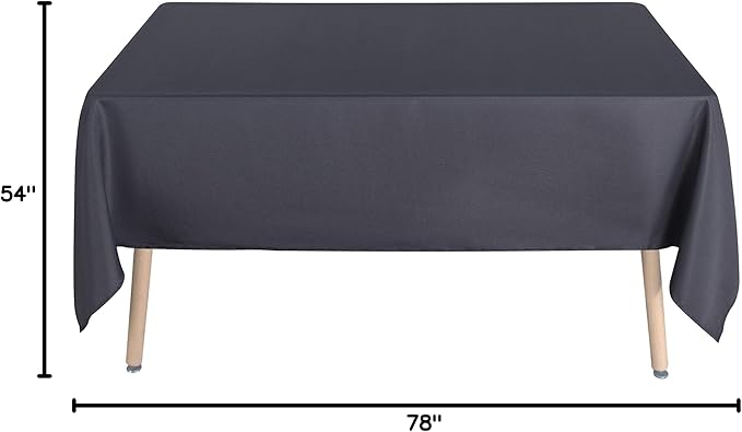 sancua Rectangle Tablecloth - 54 x 78 Inch - Stain and Wrinkle Resistant Washable Polyester Table Cloth, Decorative Fabric Table Cover for Dining Tables, Buffet Parties and Camping, Grey