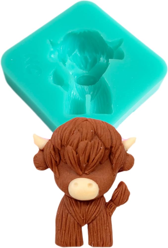 Highland cow head highland cattle farm Multi Project Silicone Mold DIY polymer clay molds resin molds (Model B cow) 090
