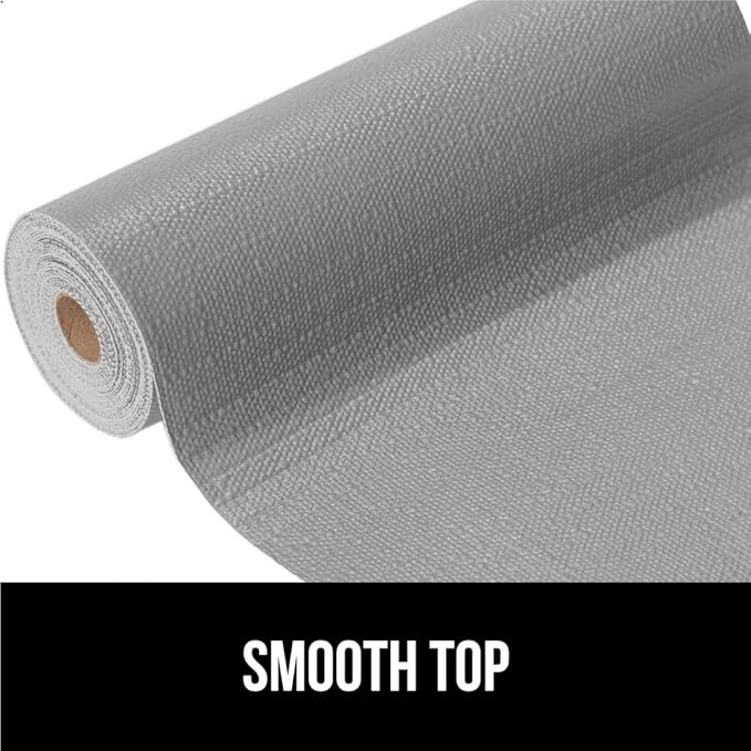 GORILLA GRIP Slip Resistant Drawer and Shelf Liner 2 Pack, Non Adhesive Water Resistant, Easy Clean and Trim, Smooth Surface Liners for Kitchen Cabinet Shelves Drawers Pantry 17.5IN x 20FT, Light Gray