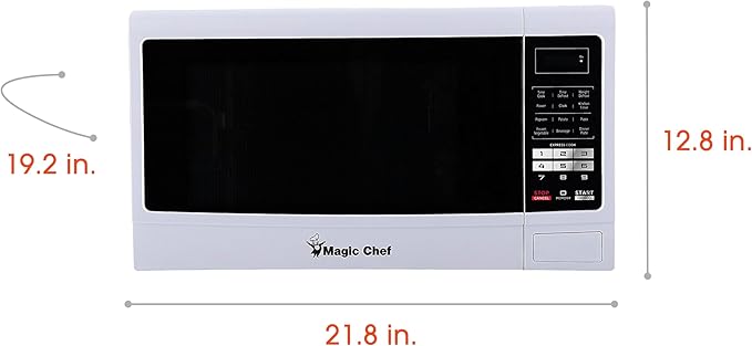Magic Chef Countertop Microwave Oven, Small and Compact, 1100 Watt, 1.6 Cu Ft, White