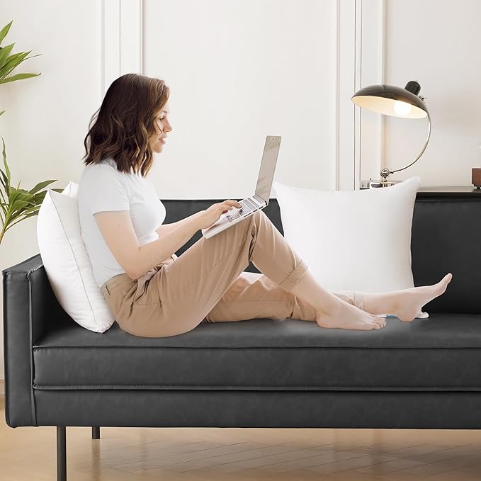 Oubonun 22"x22" Pillow Inserts (Set of 4) - 100% Cotton Cover, Square Throw Pillow Inserts for Couch, Sofa, Bed - Decorative 22 Inch White Pillow Inserts