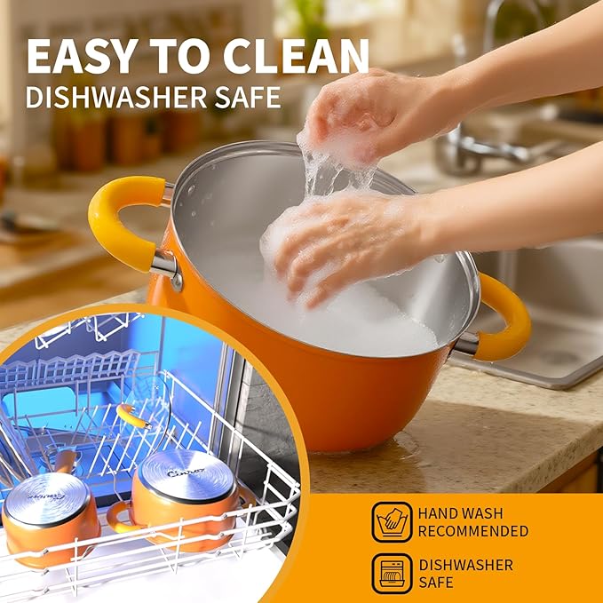 4 Quart Vegetable Steamer, Oranger Steamer for Cooking with Lid and Steaming Bucket, Gift for Housewarming Kitchen Decor, Dishwasher Safe
