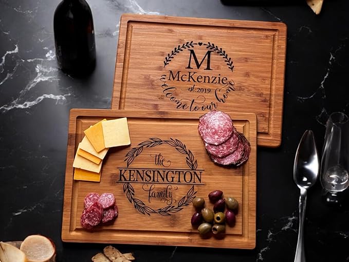 Handmade Personalized Cutting Board - Wedding, New Home, and Bridal Shower Gifts - Engraved Charcuterie Boards