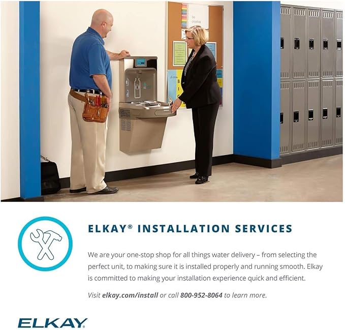 Elkay EZH2O EZOOTL8WSLK Bottle Filling Station with Bi-Level ADA Cooler Dual Hands Free Activation, Non-Filtered 8 GPH Light Gray