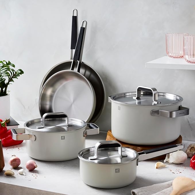 ZWILLING Pure 8-pc Stainless Steel Cookware Set, Ivory