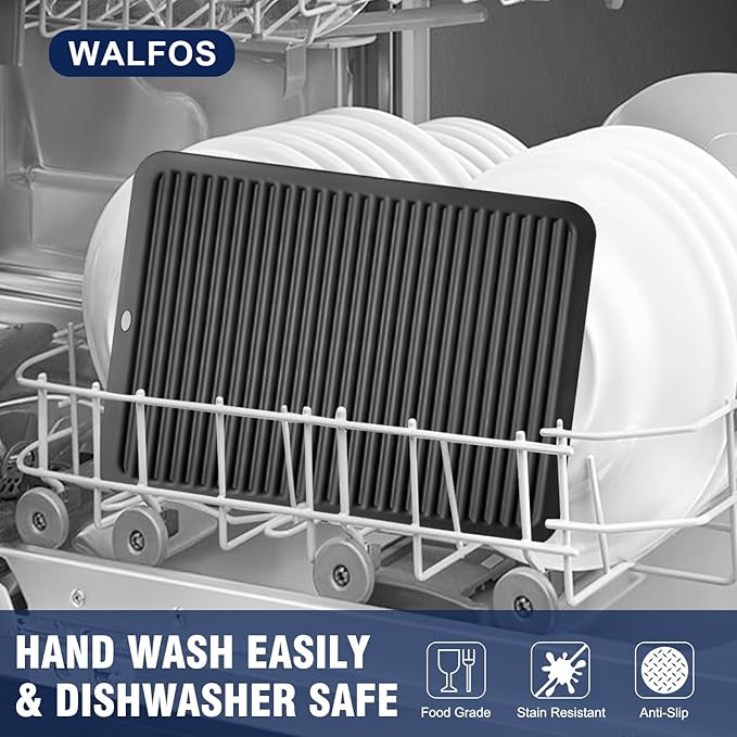Walfos Large Silicone Trivet 16x12 Inch, Trivets for Hot Pots and Pans, Heat Resistant Pot Holders Hot Pads for Kitchen Quartz Countertops, Hot Dishes