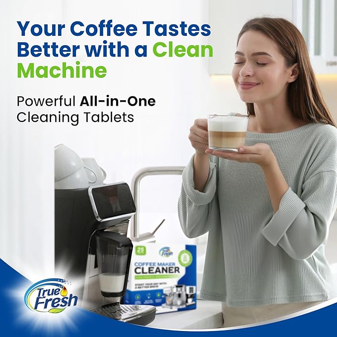 Coffee Machine Cleaner Descaler Tablets - 25 pack, Coffee Pot Cleaner Removes Build-ups, Stain, and oil - compatible with Keurig, nespresso, delonghi and more coffe machines upto 1 year supply