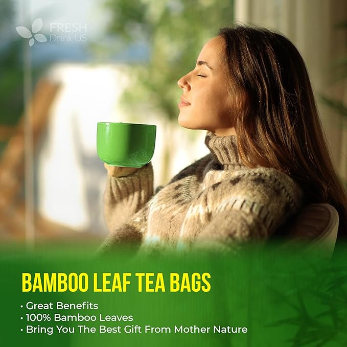 FreshDrinkUS, Premium Bamboo Leaf Tea Bags | 75 Count | Naturally Light & Refreshing Caffeine-Free Herbal Tea β From 100% Natural Bamboo Leaves. Sugar-Free. Vegan