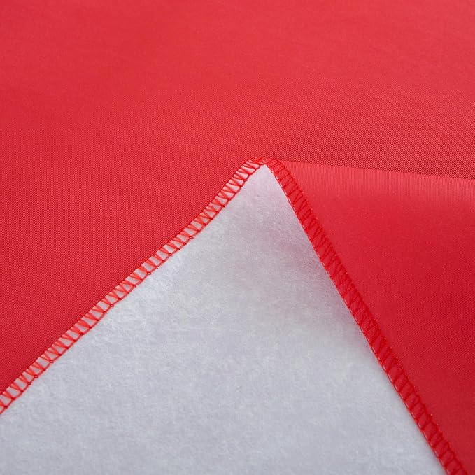 Pioggia Vinyl Tablecloth with Flannel Backing Oblong Waterproof Oil-Proof Plastic Table Cloth Wipeable PVC Table Cover for Indoor and Outdoor (Red, 60 x 102 Inch)