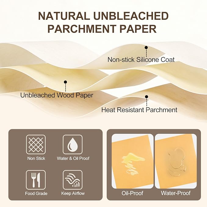 200PCs Air Fryer Parchment Paper Liners Compatible with Nuwave Bravo Pro Smart 21QT Toaster Oven Air Fryer Combo – Unbleached Disposable Nonstick Liners for Baking,Grilling,Steaming Bread,Cup Cake