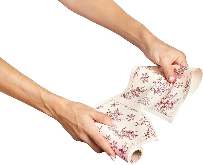 My Drap Recycled Cotton Cocktail Napkins On A Roll, Tear & Serve, Red Tartan Xmas (Small 4.5x4.5 Inch) 20 Luxury Disposable Bar Napkins, Perfect For Serving Drinks & Cocktails at Parties & Events.