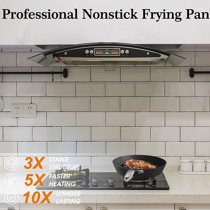imarku Nonstick Frying Pan Skillets, 3 Pcs Omelette Pan with Stay Cool Handle, Healthy Cooking Frying Pan, Free of PFAS PFOA PTEE, Oven/Dishwasher Safe, Compatible with All Cooktops, Christmas Gift