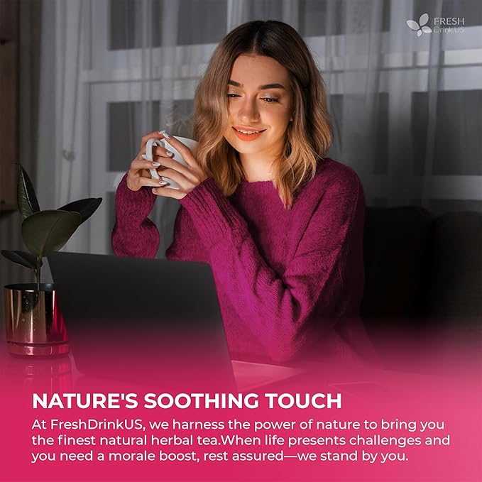 FreshDrinkUS, MenopauseSlim 40 Tea Bags β Herbal Blend with Rooibos, Dandelion Root, Matcha, Licorice, Cardamom & Black Cohosh β Smooth, Earthy Flavor β Premium Quality, Naturally Caffeine-Free Tea