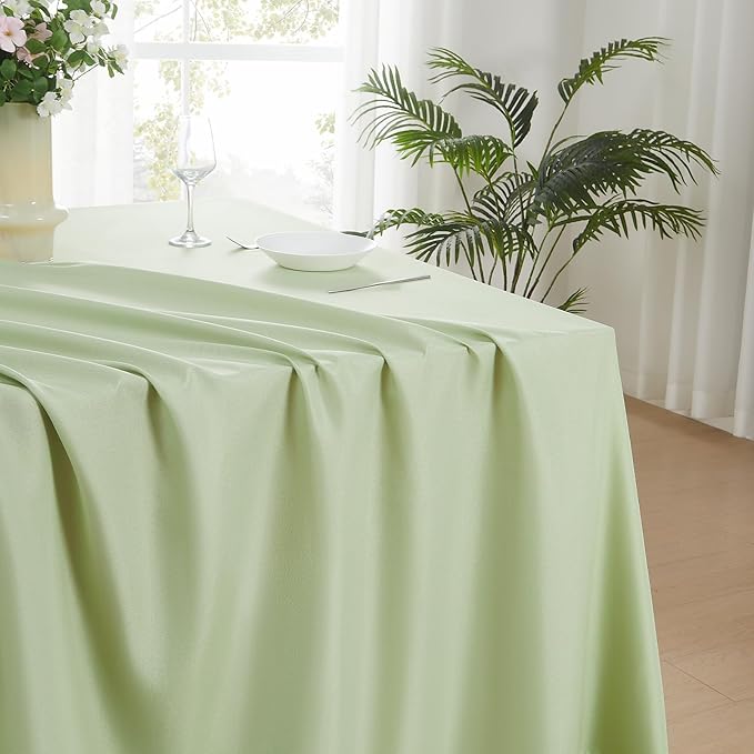 Rectangle Tablecloths 90x132 Inch 6 Pack Sage Green Tablecloth for 6ft Washable Decorative Linen Polyester Table Cloths for 8ft Dining Table Banquets Buffet Parties and Wedding