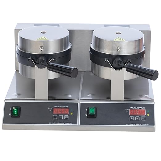 FSE BWM-7/R-2 Double Classic Belgian Waffle Maker with Cast Aluminum Grids, 2000W