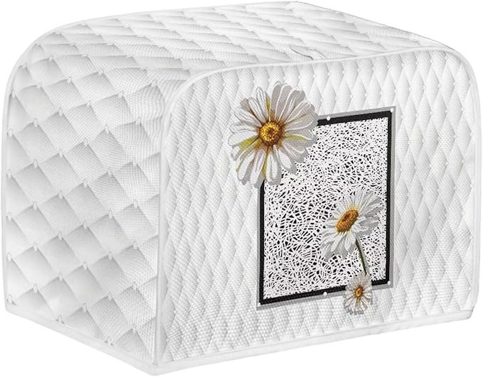 Doojoayie Daisy Toaster Cover Dust-proof Toaster Oven Cover 2 Slice Modern Kithcen Accessaries Stain Resistant Small Appliance Protector Home Decorations