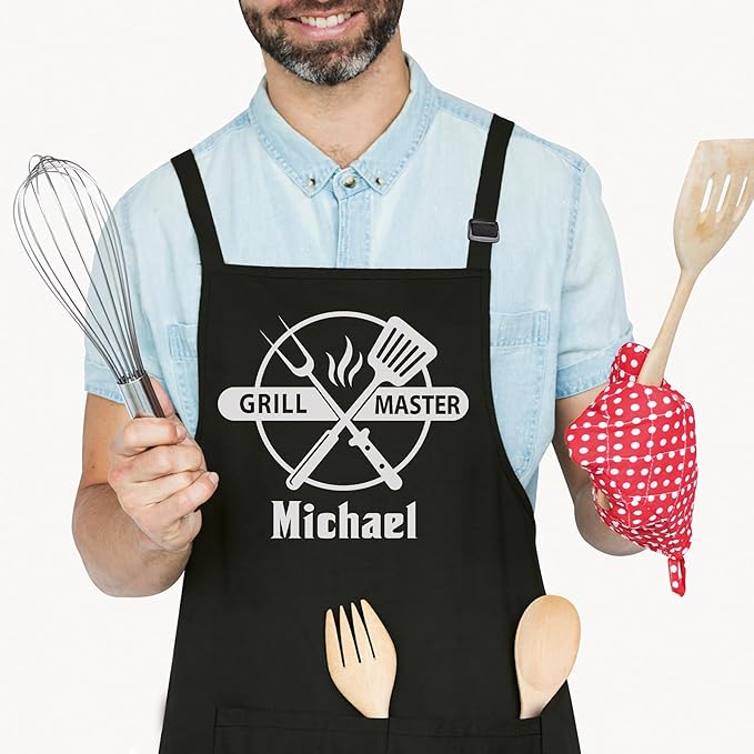 Custom Aprons for Men, Grilling Gifts for Men, Fathers Day, Christmas, Dad Gifts, Kitchen Chef Apron, Delantales de Cocina para Hombres