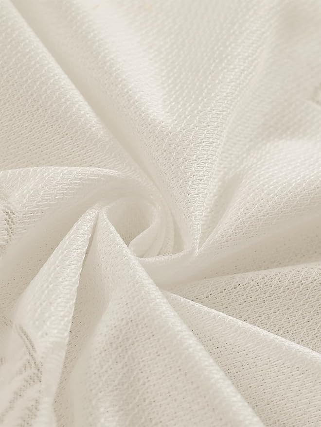 Jayla Christmas White Lace Tablecloth, Vintage White Lace Rectangular Tablecloth for Party Picnic Dinner Decor, 60 x 120 Inches
