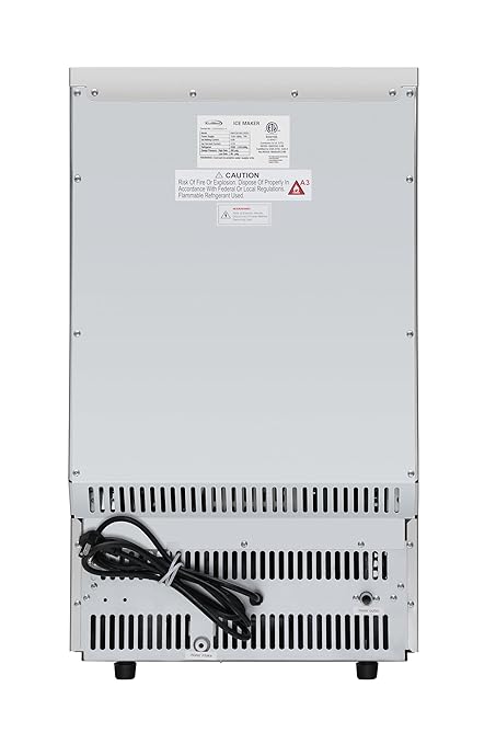 KoolMore 18 in. Commercial Ice Maker Machine, 100 lbs/24H Crescent Ice, 30 lbs Storage, Undercounter or Freestanding Ideal for Commercial or Residential Use, ETL Listed in Stainless-Steel