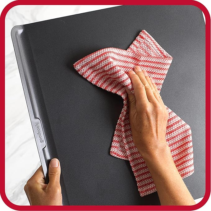 GoodCook AirPerfect Nonstick Steel Insulated Cookie Sheets, Assorted Size No-Burn Baking Sheets with Large Handles, Set of 2, Gray