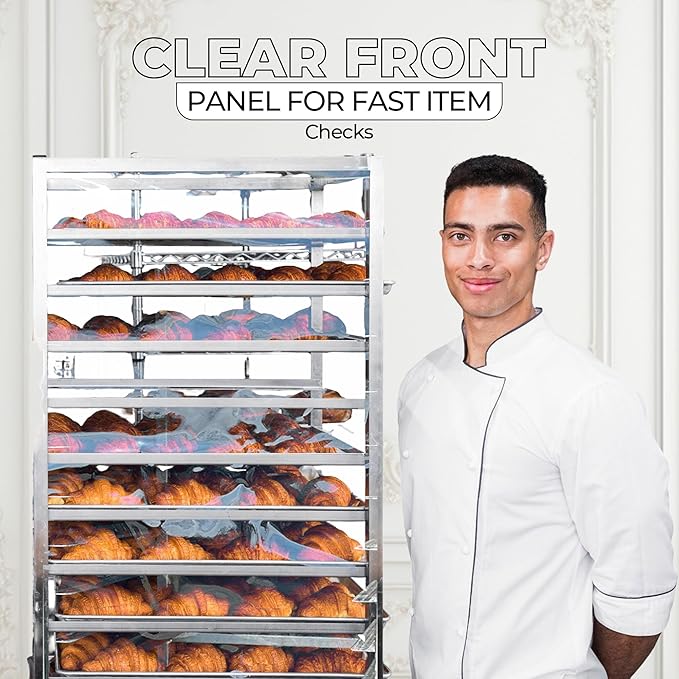 Bakery Food Pan Sheet Rack Cover – Heavy Duty PVC Vinyl Zippered Bun Pan Rack Cover – Long-lasting Use Durable Cover with 2 Zippers – Made in USA (White, 23"W x 28"L x 61"H)