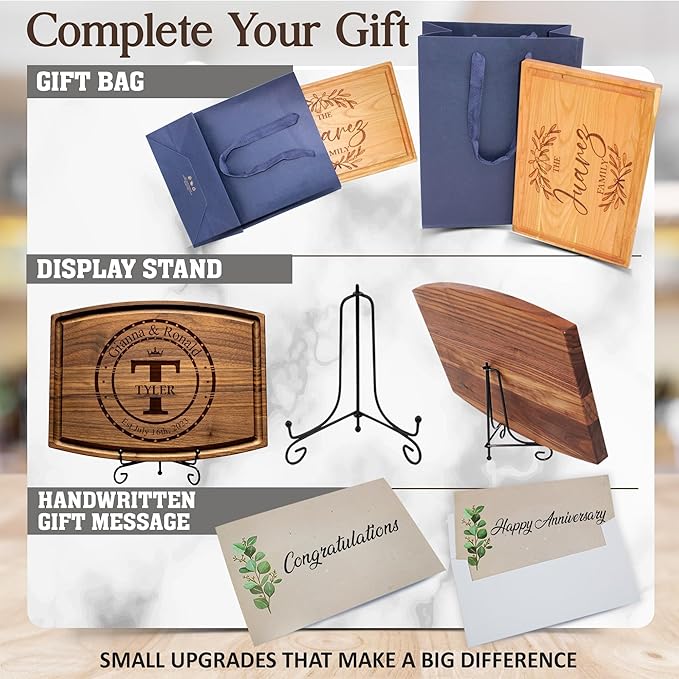 Personalized Cutting Board – Custom Engraved Wood Charcuterie Board – Unique Wedding & Engagement Gift for Couples – Anniversary, Housewarming & Real Estate Closing Gift for New Homeowners