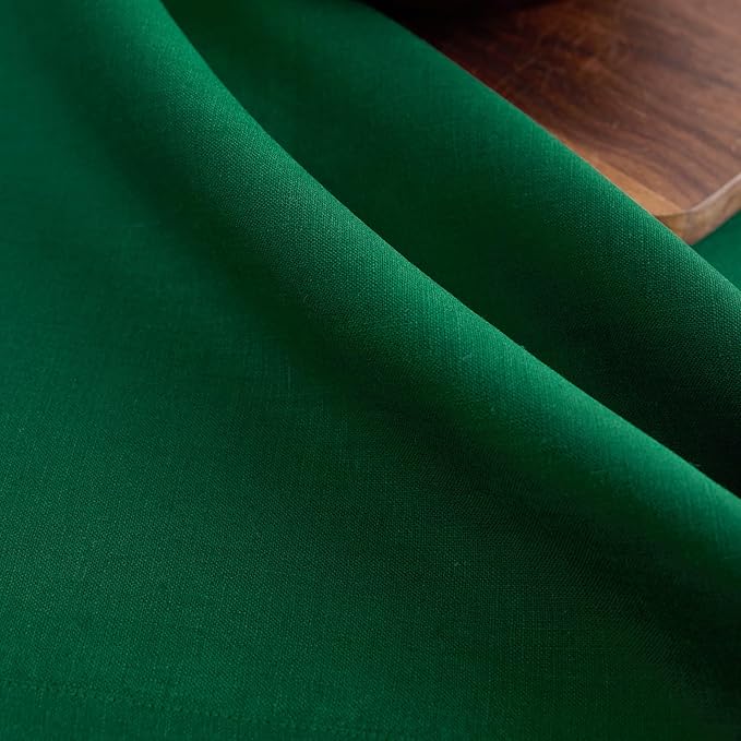 Solino Home Linen Tablecloth 52 x 52 Inch - 100% Pure Linen Christmas Green Square Tablecloth - Fete, Machine Washable Table Throw for St Patricks Day