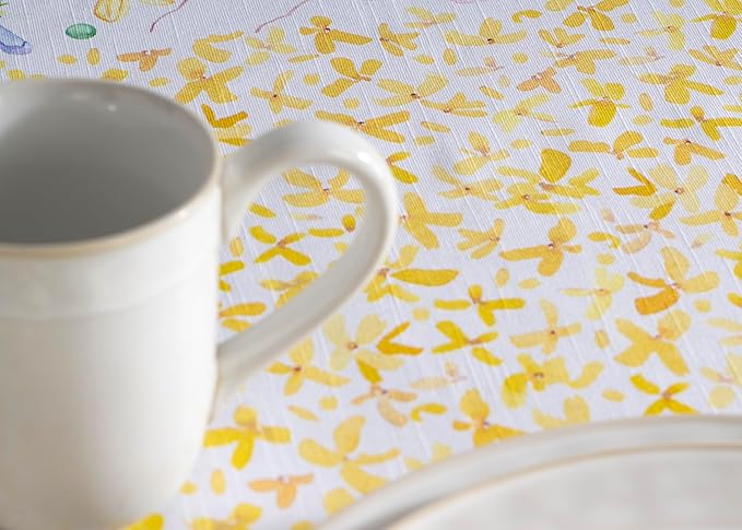 Maison d' Hermine Table Cloth Rectangle Table 100% Cotton 54 x 72 Inches Tablecloth Reusable Decorative for Dining Room Farmhouse Home Valentines Day Decorations Spring Summer - Easter Zest
