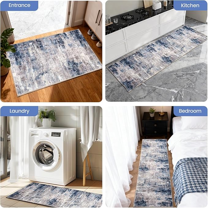 Kitchen Rug Set 3Pcs, Boho Rug Sets Non Slip Washable for Floor Thick Farmhouse Kitchen Decor Runner Rugs for Kitchen, Entryway,Laundry, Hallways 20''x32''+20''x48''+20''x59