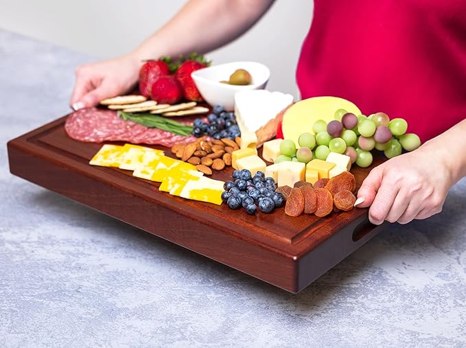 Personalized 17"x12" Extra Thick XL Chopping Block - Custom Engraved Cutting Board, Handmade Kitchen Gift for Christmas, Wedding, Anniversary, Housewarming, Couple, Parents 004