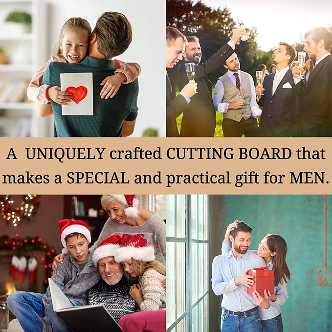 Personalized Cutting Board – Custom Engraved Grilling Gifts for Men, Birthday, Wedding, Housewarming – Ideal Present for Man, Dads, Husbands, Newlyweds, Perfect for Grill, Valentines Day Gifts for Him