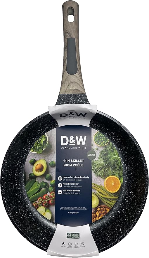 Generic D&W Premium Nonstick Skillet and Fry Pan, Deane White Cookware - 9.5 inch/11 inch - Skillets, Sauce Pans, Pots & Frying Pan (11"" Brown Handle)