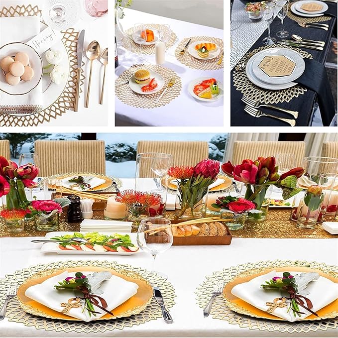 4/8PCS PVC Dandelion Hollow Nordic Style Non-Slip Kitchen Placemat Coaster Insulation Pad Dish Coffee Table Mat Home Hotel Decor(Placemat Coaster,8 PCS)