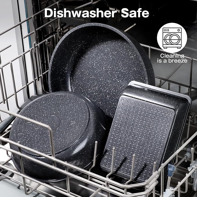 GiPP Ceramic Pots and Pans Set Non Stick, Nonstick Detachable Handle Cookware Sets, Non Toxic Induction Kitchen Pot and Pan with Removable Handle, Healthy RV Cookware, Dishwasher &Oven Safe, 7 Piece