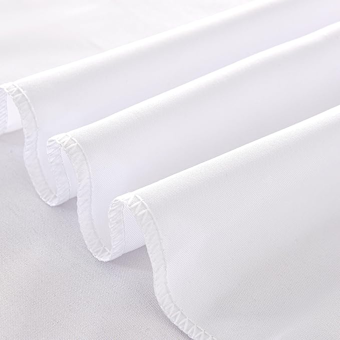 2-Pack 60x84 inch White Table Cloths, Solid Stain and Wrinkle Resistant Oblong Tablecloth, Premium Plain Weave Polyester Fabric Rectangle Table Linen Covers for Hotel, Banquet