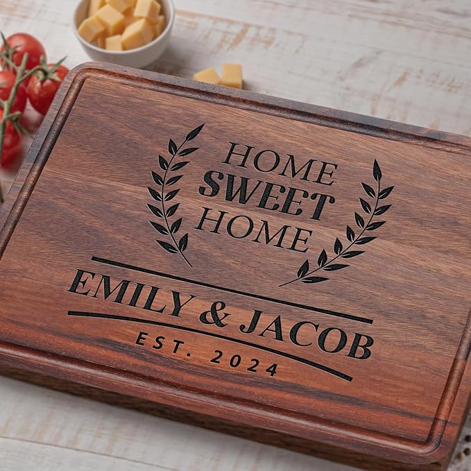 Custom Wood Cutting Board Decor, Personalized House Warming Gifts New Home Couple, Personalized Signs for Home Decor, Trending Custom Closing Gifts for Home Buyers, Cool Gifts for Couples, Anniversary