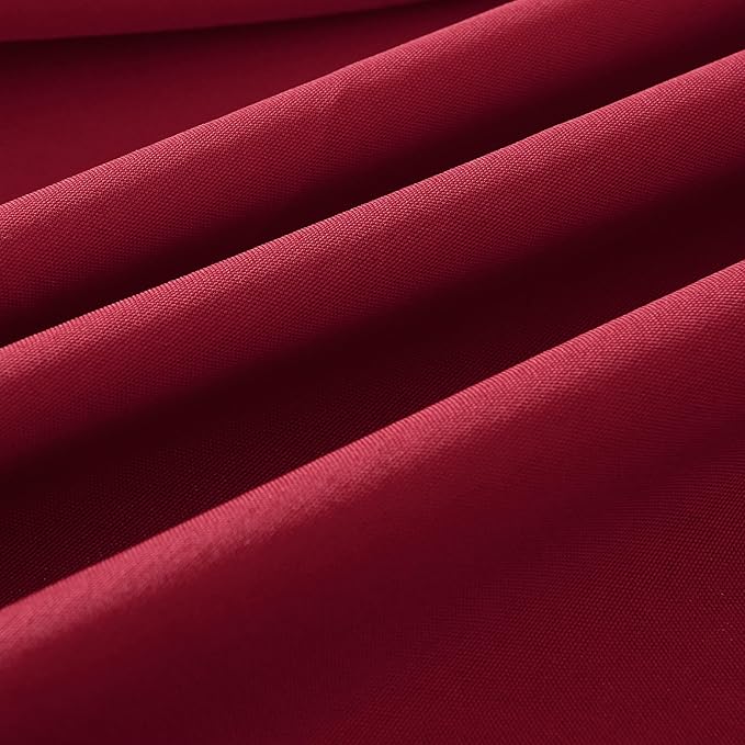10-Pack 60x102 inch Burgundy Table Cloths, Solid Stain and Wrinkle Resistant Oblong Tablecloth, Premium Plain Weave Polyester Fabric Rectangle Table Linen Covers for Hotel, Wedding