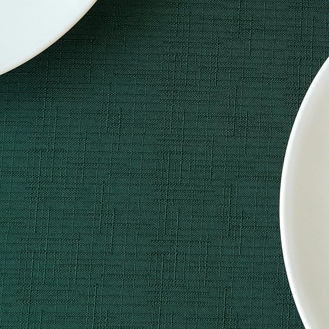 maxmill Square Jacquard Tablecloth Waterproof Spillproof Wrinkle Resistant Soft Slubby Texture Christmas Table Cloth for Dinner, Dining Room Party, Indoor and Outdoor Use, 60 x 60 Inch, Hunter Green