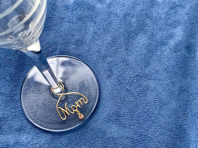 Personalized Wine Charm~Wine Glass Charm~Wire Name~23 pretty colors to choose from~Birthstones~Handmade~Unique Gift for the vino lover in your life