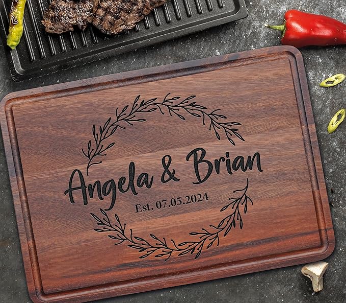 Custom Bamboo Cutting Boards, Newly Named Wedding Gifts for Couples 2026, Housewarming Decor Gifts, Wedding Presents for Newlywed, Wooden Anniversary, Engagement Gift for Her, Aniversario Gift for Him