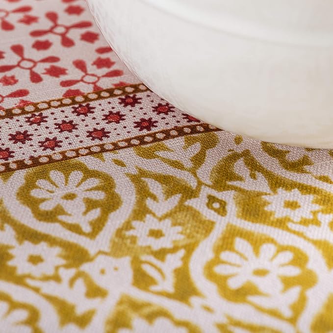 Maison d' Hermine Table Cloth Round Table 100% Cotton 69 Round Inches Tablecloth Reusable Decorative for Dining Room Farmhouse Home Valentines Day Decorations Spring Summer - Provence